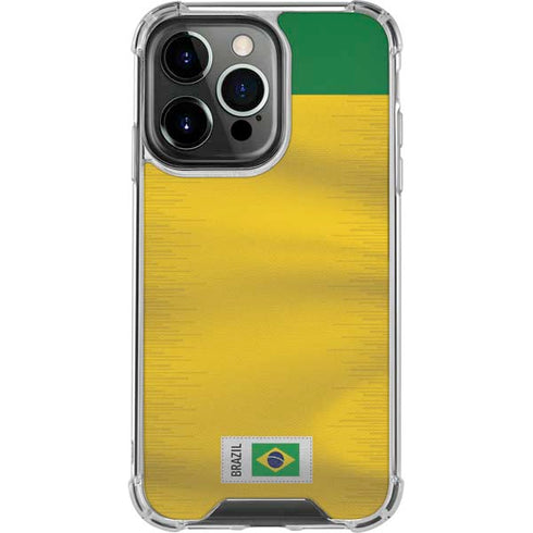 Brazil Soccer Flag iPhone 13 Pro Clear Case